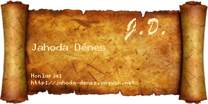 Jahoda Dénes névjegykártya